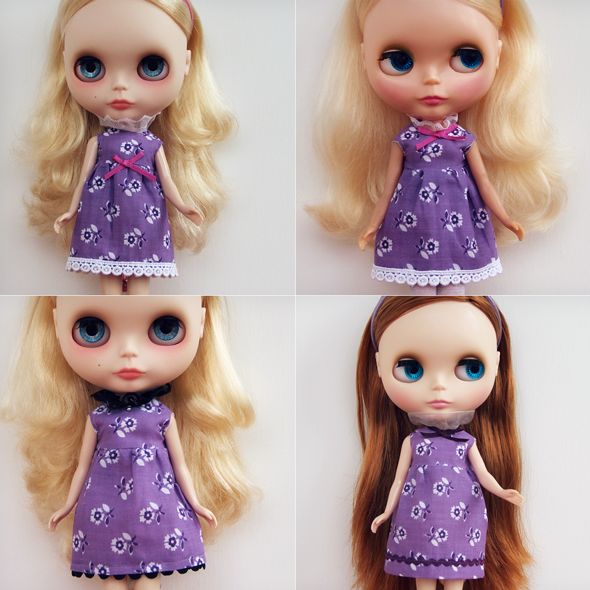 Piccadilly Purple dresses for Blythe dolls